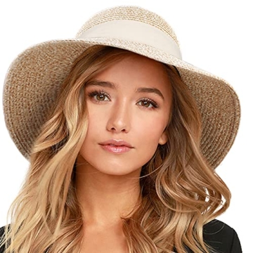 FURTALK Women Summer Beach Hat UV UPF 80 Folding