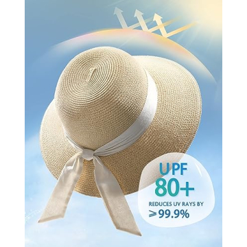 FURTALK Women Summer Beach Hat UV UPF 80 Folding