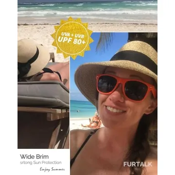 FURTALK Women Summer Beach Hat UV UPF 80 Folding