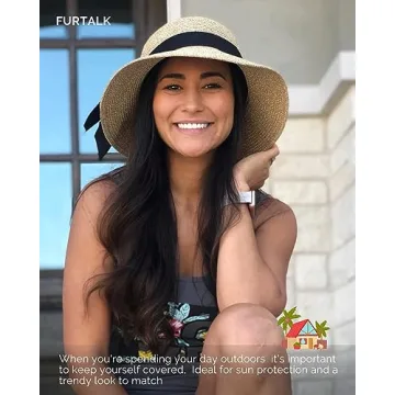 FURTALK Women Summer Beach Hat UV UPF 80 Folding