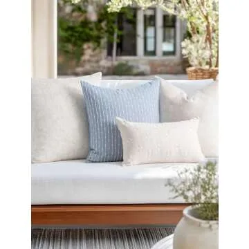 Crumbs Home Coastal Lumbar Pillow Cover for Indoor Outdoor