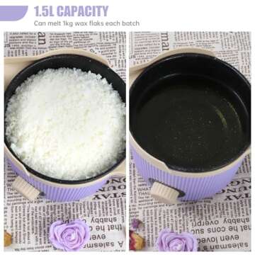 TOAUTO 3Lbs Handheld Wax Melting Pot for DIY Crafts