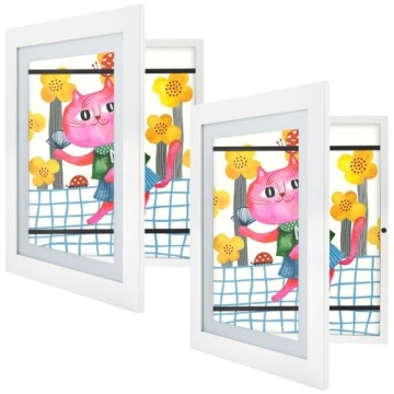 Golden State Art 10x12.5 Kids Art Frames - Front-Opening Set of 2 White