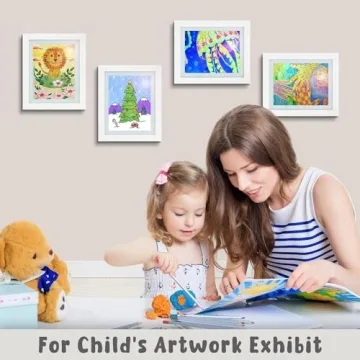 10x12.5 Kids Art Frames Front-Opening Set of 2 White