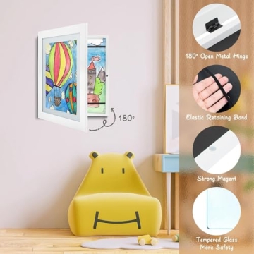 10x12.5 Kids Art Frames Front-Opening Set of 2 White