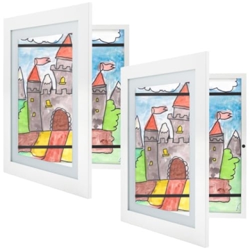 10x12.5 Kids Art Frames Front-Opening Set of 2 White