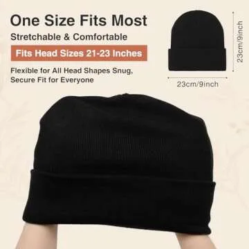 KUIRAN 3 Pack Satin Lined Beanie Hats for Women Men Knit Acrylic Beanie Winter Hat Silk Lining