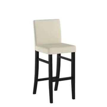 YEEFY 30" Counter Height Bar Stools Set of 4 & 2 with Back Fabric Barstools Bar Height Upholstered Bar Stool Modern High Wooden Stools for Kitchen Island (Set of 4, Beige)