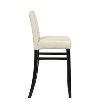 YEEFY 30" Counter Height Bar Stools Set of 4 & 2 with Back Fabric Barstools Bar Height Upholstered Bar Stool Modern High Wooden Stools for Kitchen Island (Set of 4, Beige)