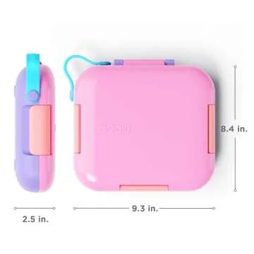 ZOKU - Bento Box with Ice Pack, Lunch Box for Kids, Easy to Carry and Clean, Freezer Pack Keeps Food Fresh, Fits Any Snack or Meal, Leakproof (Neat Bento) (Pink)