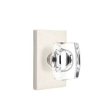 Emtek Modern Crystal Knob Set - Elegant Satin Brass Finish