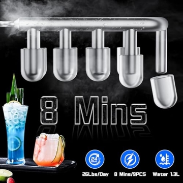 Compact Countertop Ice Maker with Self-Cleaning Feature and Quick Ice Production