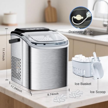 Countertop Ice Maker 26lbs Daily Output for Home & RV
