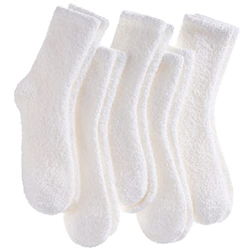 CHOWISH Women's Fuzzy Slipper Socks - Soft, Warm & Cozy Microfiber (5 Pack)