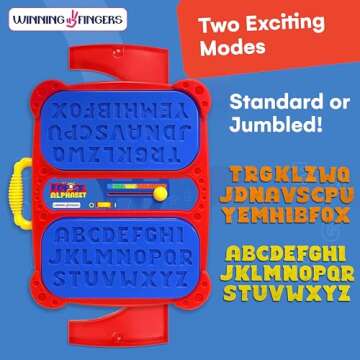 Winning Fingers Pop Up Board Game 2-Player | Preschool Game with Alphabet Puzzle Pieces | Educational Learning Toy for Toddler and Kids Ages 3+