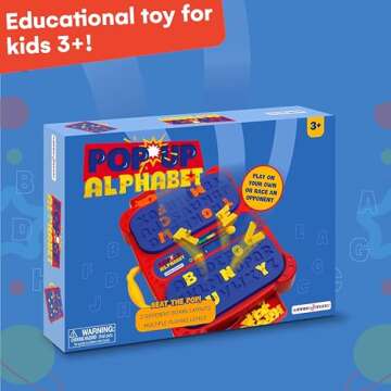 Winning Fingers Pop Up Board Game 2-Player | Preschool Game with Alphabet Puzzle Pieces | Educational Learning Toy for Toddler and Kids Ages 3+