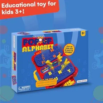 Winning Fingers Pop Up Board Game 2-Player | Preschool Game with Alphabet Puzzle Pieces | Educational Learning Toy for Toddler and Kids Ages 3+