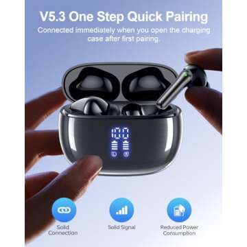 HUIFU Wireless Earbuds - 40H Battery, Deep Bass, Waterproof