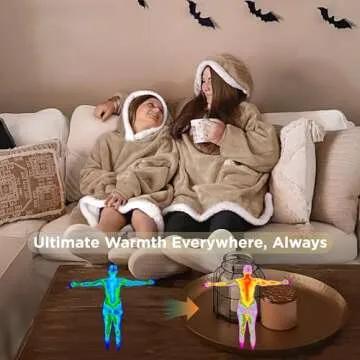 Bedsure Blanket Hoodie - Warm Sherpa Wearable for Any Age