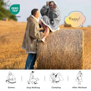 Bedsure Blanket Hoodie - Warm Sherpa Wearable for Any Age
