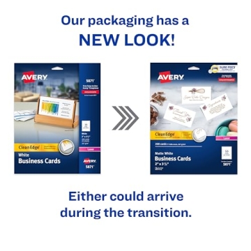Avery Clean Edge Business Cards with Sure Feed Technology 200 Pack