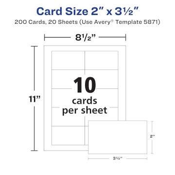 Avery Clean Edge Business Cards with Sure Feed Technology 200 Pack