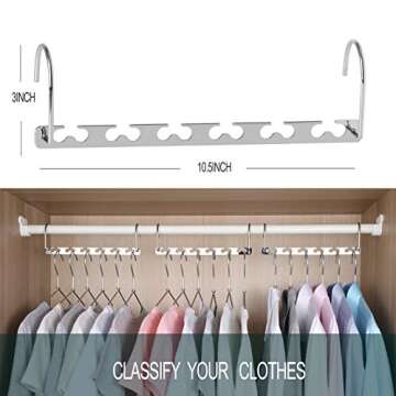 Meetu Space Saving Hangers Metal Clothes Hangers 6X2 Slots Magic Hanger Cascading Hanger Updated Hook Design Closet Organizer Hanger (Pack of 4)