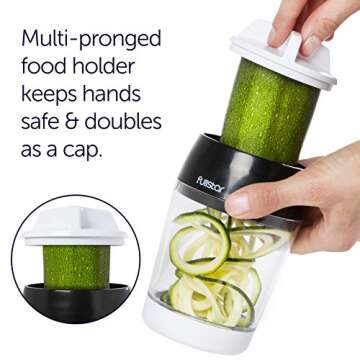 Fullstar Mandoline Slicer Spiralizer Vegetable Slicer - Vegetable Chopper Onion Chopper Food Chopper Vegetable Spiralizer Mandoline Slicer Cutter Chopper and Grater Slicer Zucchini Spaghetti Maker