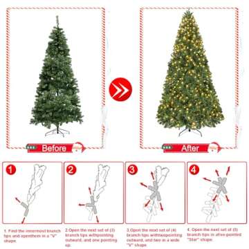 7d24hcare 6.5ft Pre-lit Christmas Tree with Lights