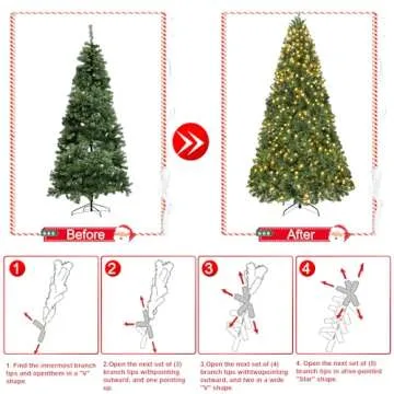 7d24hcare 6.5ft Pre-lit Christmas Tree with Lights