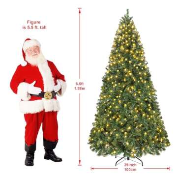 7d24hcare 6.5ft Pre-lit Christmas Tree with Lights