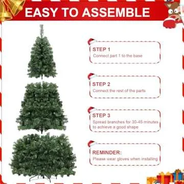 7d24hcare 6.5ft Pre-lit Christmas Tree with Lights