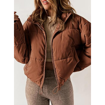 Dokotoo Women's Winter Bomber Puffer Jacket Orange