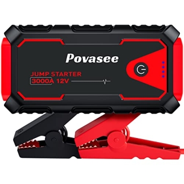 Povasee Jump Starter 3000A Peak Jump Starter Battery Pack, 12V Jump Box for Car Battery up to 10L Ga...