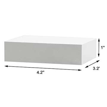 Shelving Solution 4-inch Floating Wall Shelves Set of 3, White