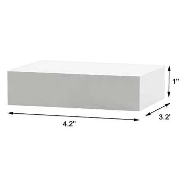 Shelving Solution 4-inch Floating Wall Shelves Set of 3, White