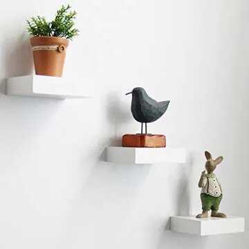 Shelving Solution 4-inch Floating Wall Shelves Set of 3, White