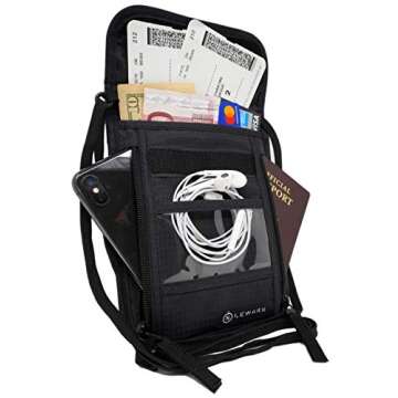 Lewark Neck Travel Wallet Pouch with RFID Blocking Passport Holder