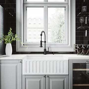 Stylish VIGO 30" Matte Stone Farmhouse Kitchen Sink