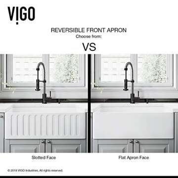 Stylish VIGO 30" Matte Stone Farmhouse Kitchen Sink
