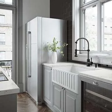 Stylish VIGO 30" Matte Stone Farmhouse Kitchen Sink