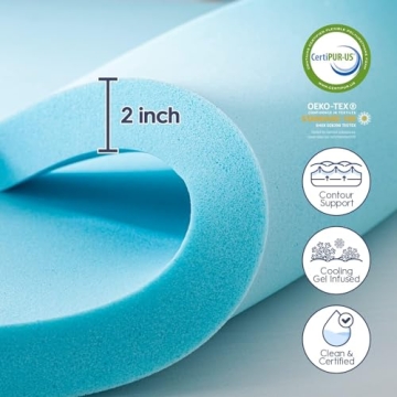 Dual Layer Memory Foam Mattress Topper for Cal King Beds