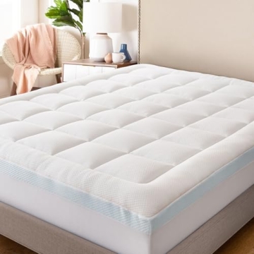 Dual Layer Memory Foam Mattress Topper for Cal King Beds