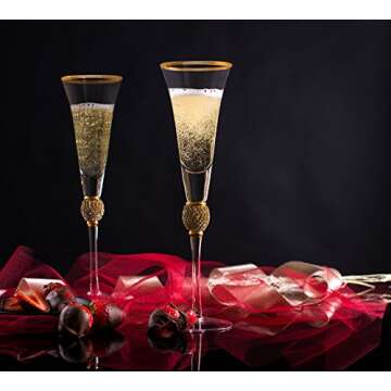 Elegant Trinkware Wedding Champagne Flutes - Set of 2