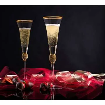 Elegant Trinkware Wedding Champagne Flutes - Set of 2