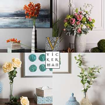 Vickerman 36" Artificial Gray Pussy Willow Bush - 36-inch Faux Floral Stems for Elegant Decor - Realistic Pussywillow Branches for Vases - Maintenance-Free