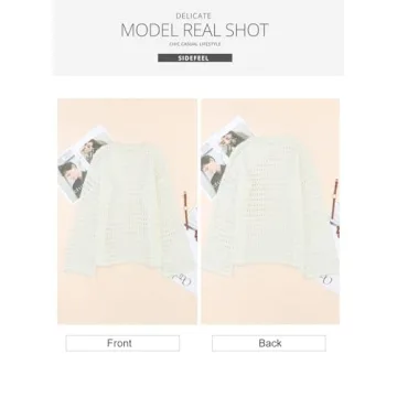 Sidefeel Women's Crochet Hollow Out Summer Sweater