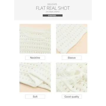 Sidefeel Women's Crochet Hollow Out Summer Sweater