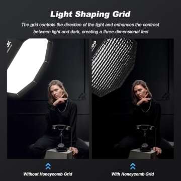 Godox SB-UE Octagon Softbox 47"/120cm Umbrella Softbox Reflector with Honeycomb Grid for Speedlight Flash (Bowens Mount)