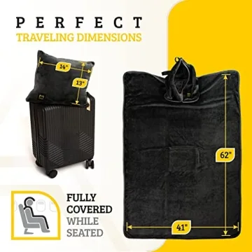 MasterManner Travel Blanket with Hoodie for Ultimate Comfort